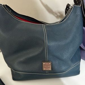 Dooney & Bourke shoulder purse in Teal & Matching wallet